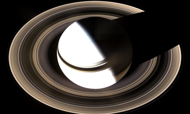 A Nasa image of Saturn and its rings.