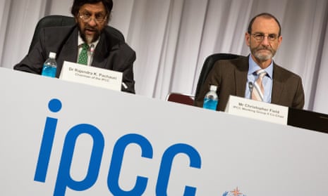 Rajendra Pachauri, left, chairman of the Intergovernmental Panel on Climate Change (IPCC) and Christopher Field, one of the candidates to replace him.