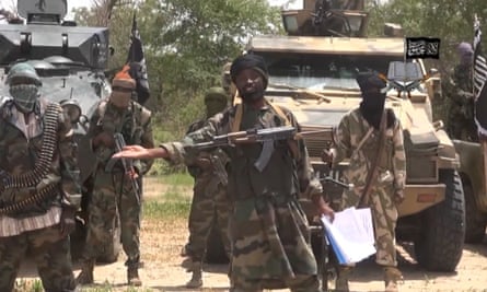 A screengrab from a video released by the Nigerian Islamist extremist group Boko Haram on 13 July 2014.