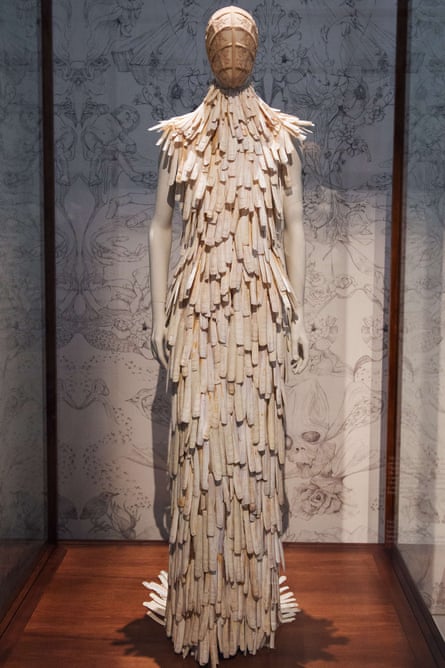 A razor clam shell-encrusted dress from the Voss Spring/Summer 2001 collection.