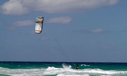 Kite surfer off the Playas del Este.