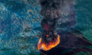 Oil spill fire