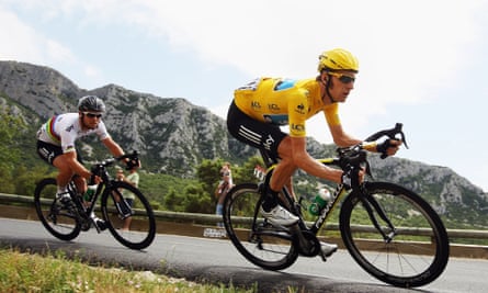 Bradley Wiggins on his way to victory in the 2012 Tour de France.