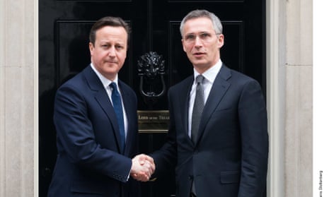 David Cameron and Jens Stoltenberg meet at 10 Downing Street.