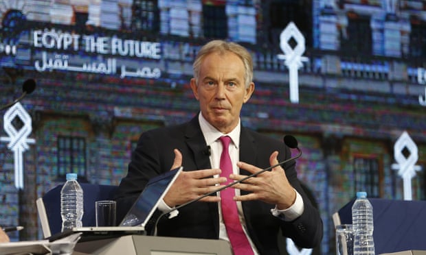Tony Blair at an economic conference in Sharm el-Sheikh, Egypt