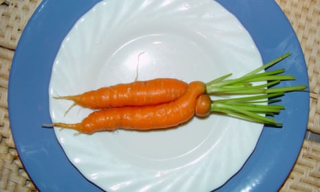 Ugly carrot on a plate