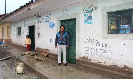 Saul Luciano Lliuya outside his home in Huaraz, in Peru's Ancash region.