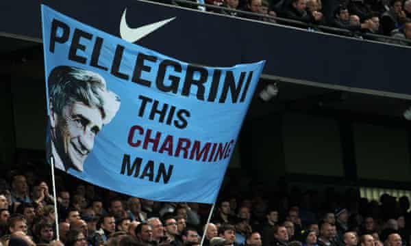 Manchester City fans celebrate Manuel Pellegrini with a Smiths reference