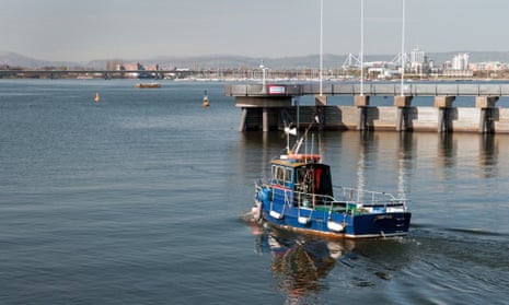 A fishing boat in Cardiff Bay.