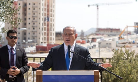 Binyamin Netanyahu chose Har Homa settlement in occupied east Jerusalem to hold a press conference on Monday.
