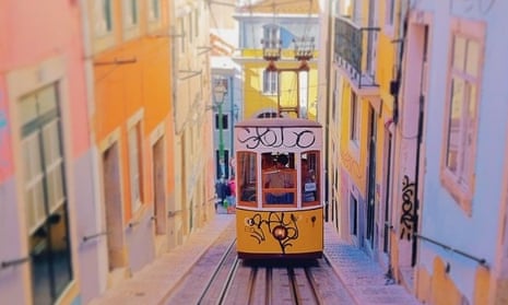 The Ascensor da Bica in Lisbon, Portugal.