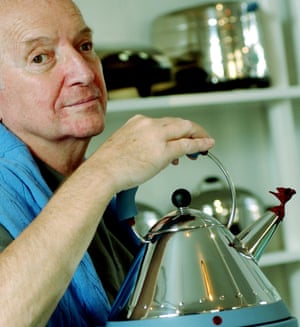 2003 Architect and designer Michael Graves poses with a teapot he designed at his studio in Princeton, N.J.