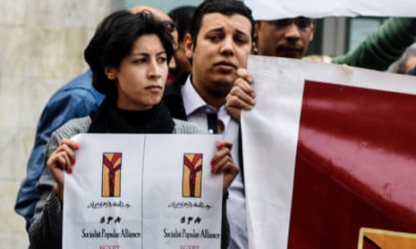 Shaimaa al-Sabbagh, a poet and activist, moments before she was shot at a protest in downtown Cairo