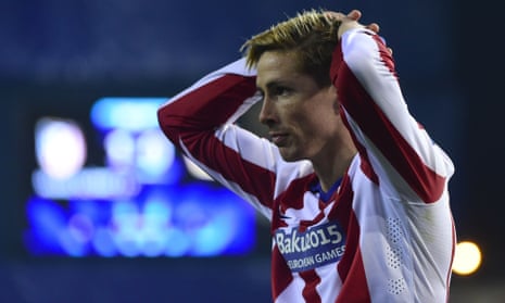 Atletico's Fernando Torres looks disappointed.