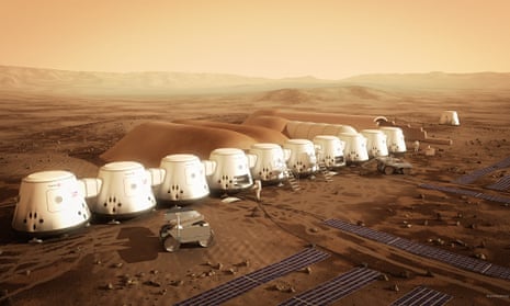 An artist's impression of the Mars One settlement