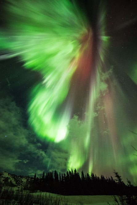 The aurora photographed at Donnelly Creek in  Alaska.