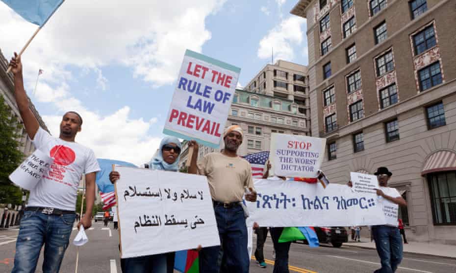 Eritreans protest for democratic change and human rights in Eritrea - Washington, DC US on 23May 2014