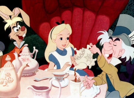 Alice at the mad hatter's tea party from Walt Disney's 1951 film Alice in Wonderland.