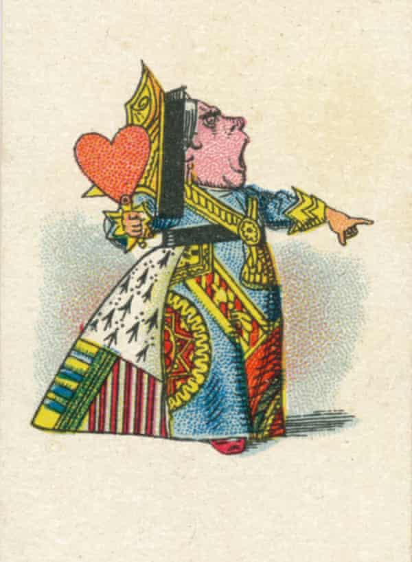 The Queen of Hearts. An illustration by John Tenniel, colour printed by Edward Evans for a series of cigarette cards in 1930.