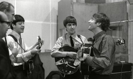The Beatles at the recording studios in Abbey Road, London, in the 1960s.