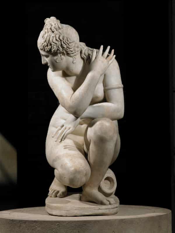 Marble statue of a naked Aphrodite crouching at her bath, also known as Lely's Venus. Roman copy of a Greek original (AD2). Photograph: Queen Elizabeth II 2015