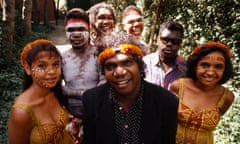 Yothu Yindi pictured in 1992 with lead singer Dr Yunupingu in the centre – used with permission from the family.