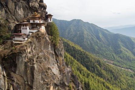 Taktsang Palphug, or 'tigers' nest' monastery, on the cliffside of the upper Paro valley.