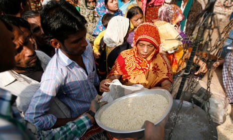 Rice for sale in Panthapath, Dhaka, Bangladesh