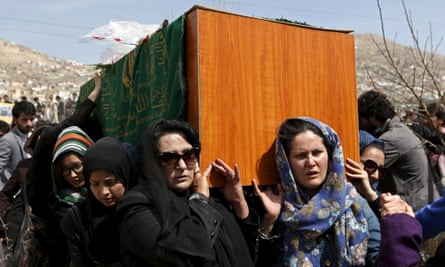 Women's rights activists carry Farkhunda's coffin.