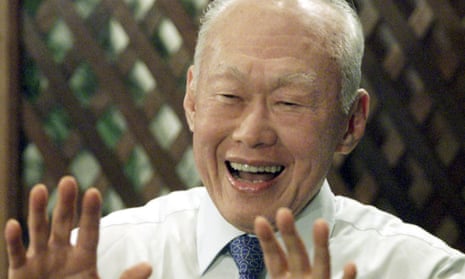 Lee Kuan Yew at a press conference in Kuala Lumpur in 2001. He saw in the economic success of east Asia the triumph of “Confucian values”: discipline, order, respect for education and authority over western values of individualism, liberalism and democracy.