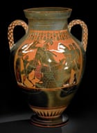 Black-figured amphora featuring the death of Priam, 550BC-540BC 