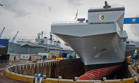 The HMS Queen Elizabeth aircraft carrier