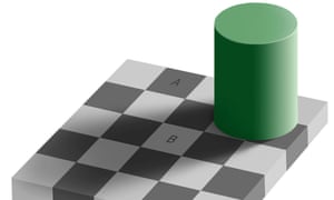 Checkers optical illusion