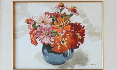 The watercolour of flowers painted by Adolf Hitler will be auctioned in New York.