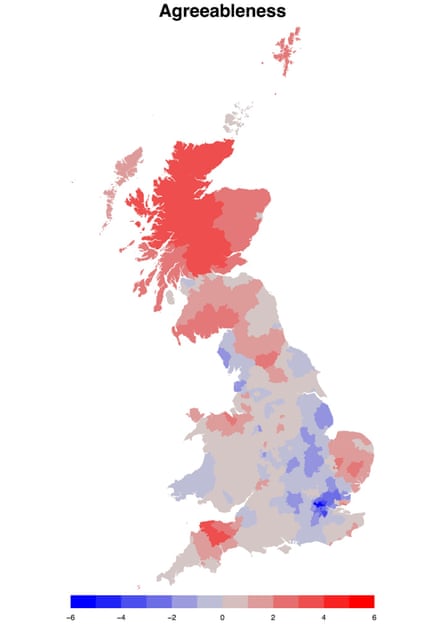 A geographical breakdown of ‘agreeableness’ across England, Scotland and Wales