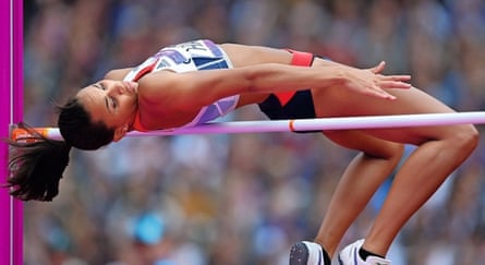 heptathlete louise hazel high jumping at the 2012 olympics