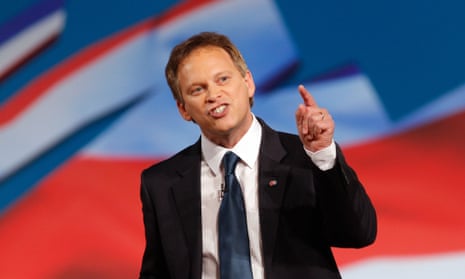 Grant Shapps speaking at the Conservative party conference
