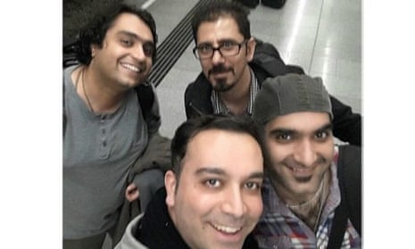 Milad Hojjatoleslami and Hossein Javadi (top left) lost their lives in the crash, but Payam Younesipour and Saeed Zahedian (bottom right) were fortunate enough to have changed their travel plans.
