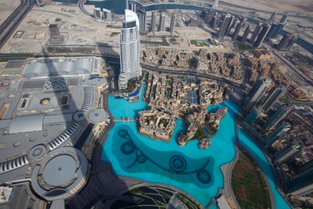 Dubai seem from the pinnacle of the Burj Khalifa tower, the tallest in the world.