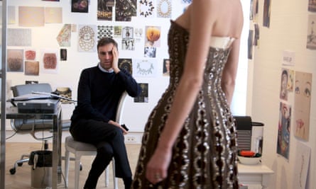 Raf Simons takes inspiration from a 1950s gown from the Christian Dior archive