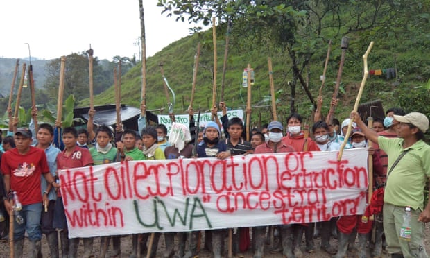 U'was in north-east Colombia protesting against operations by state oil and gas company Ecopetrol.