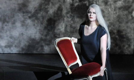 Maria Radner as First Norn performs during a dress rehearsal for Richard Wagner's Goetterdaemmerung at the Salzburg Easter Festival.