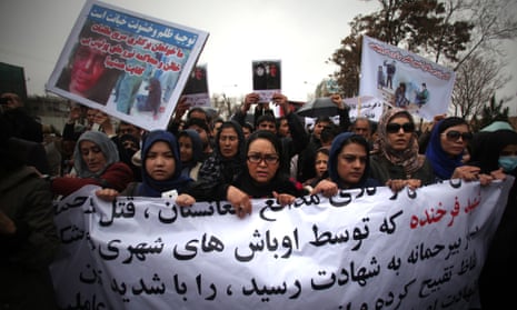 People attend a protest demanding justice for a woman who was beaten to death in Kabul, Afghanistan, March 24, 2015. Farkhunda, 27, was beaten with sticks and stones, thrown from a roof and run over by a car outside a mosque in Kabul on March 19 for allegedly burning a copy of the Koran, police officials said.