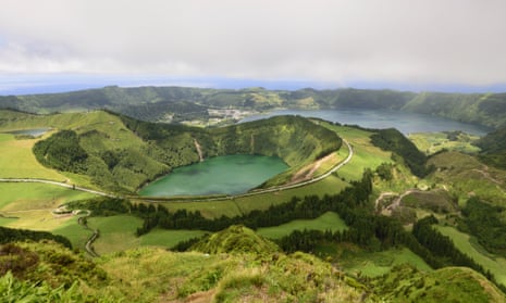 The volcanic, yet green, landscape of the Azores on show at Sete Cidades, São Miguel.