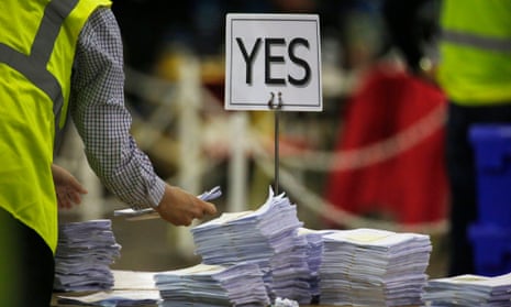 Ballots are counted at the Edinburgh Referendum Count at Ingliston