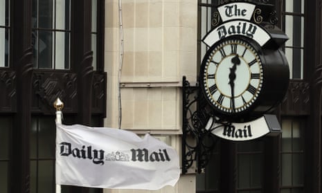 A general view of a clock on the side of Northcliffe House, where the offices of British newspapers the Daily Mail and Mail On Sunday are located.