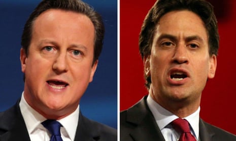 David Cameron the prime minister and Labour party leader Ed Miliband.
