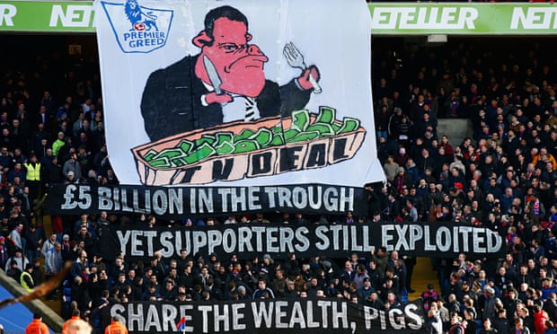 Crystal Palace fans display banners