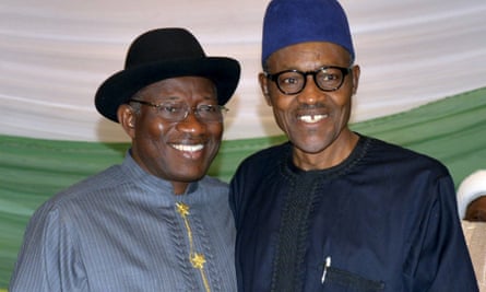 Goodluck Jonathan (left) Muhammadu Buhari.