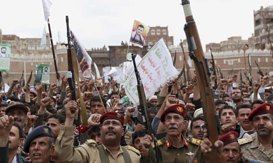 Houthi rebels rally, Sanaa, Yemen